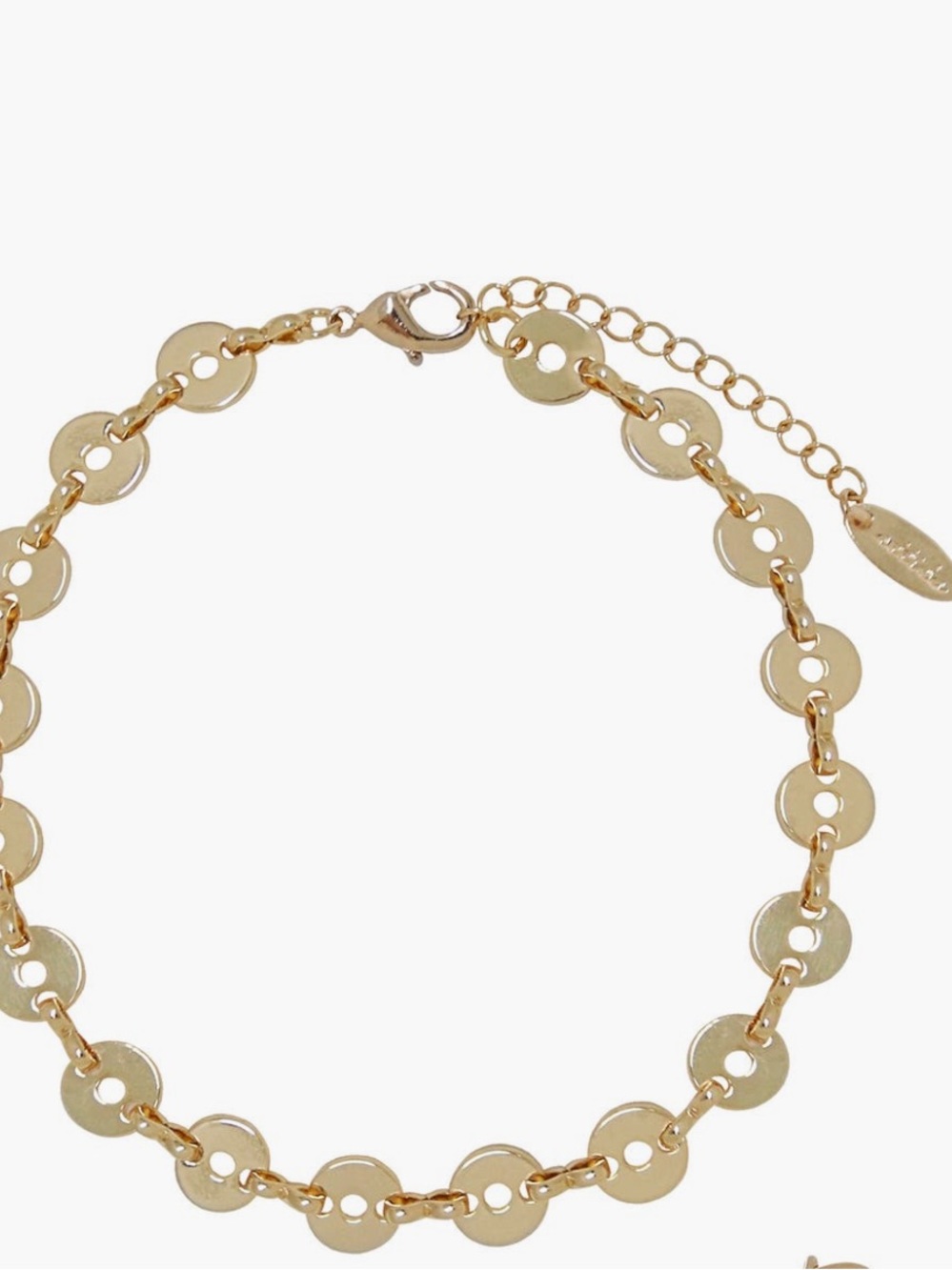 ettika Gold Disc Charm Anklet - Picture 2 of 4